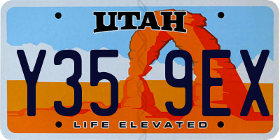 UT license plate Y359EX