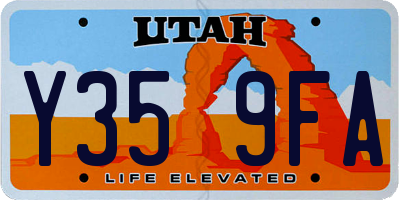 UT license plate Y359FA