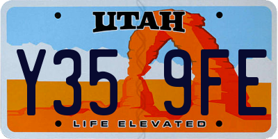 UT license plate Y359FE