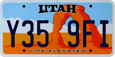 UT license plate Y359FI