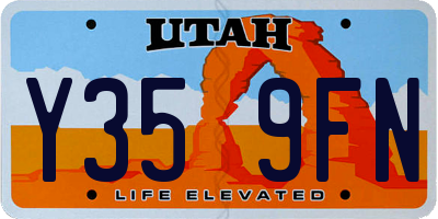 UT license plate Y359FN