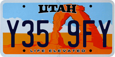 UT license plate Y359FY