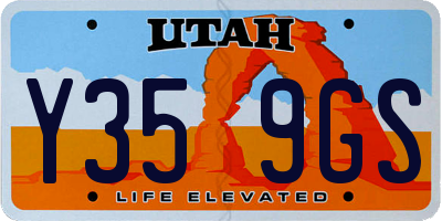 UT license plate Y359GS