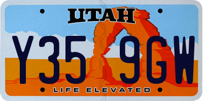 UT license plate Y359GW