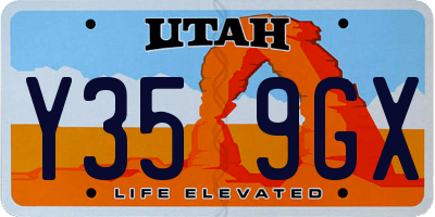 UT license plate Y359GX