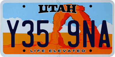 UT license plate Y359NA