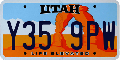 UT license plate Y359PW