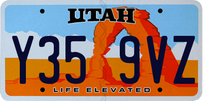 UT license plate Y359VZ