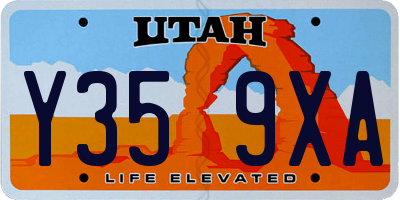 UT license plate Y359XA