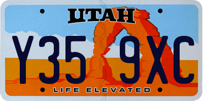 UT license plate Y359XC