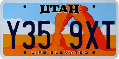 UT license plate Y359XT