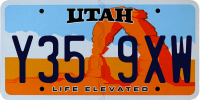 UT license plate Y359XW
