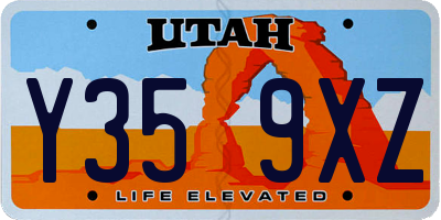 UT license plate Y359XZ