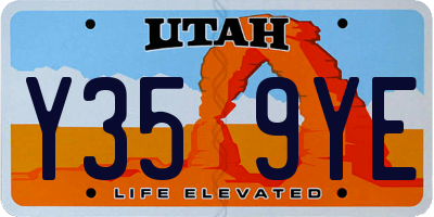 UT license plate Y359YE
