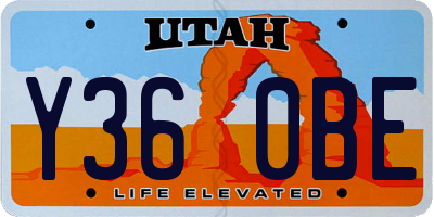 UT license plate Y360BE