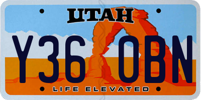 UT license plate Y360BN