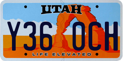 UT license plate Y360CH