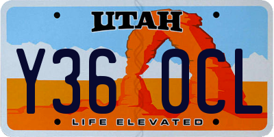 UT license plate Y360CL