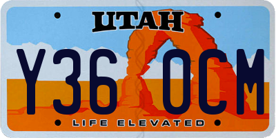 UT license plate Y360CM