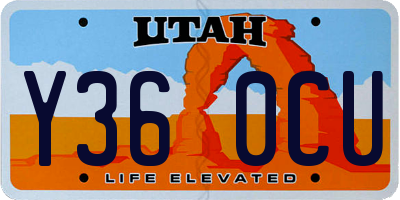 UT license plate Y360CU