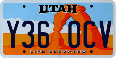 UT license plate Y360CV