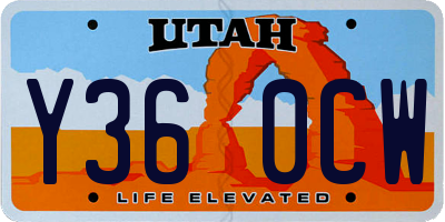 UT license plate Y360CW
