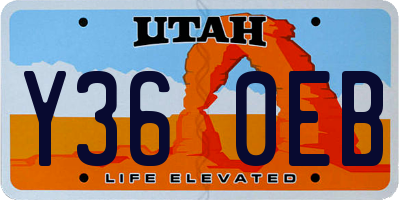 UT license plate Y360EB