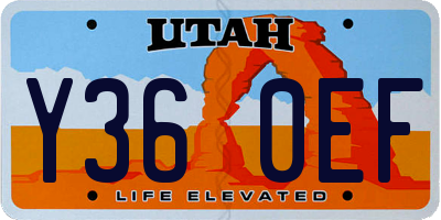 UT license plate Y360EF