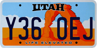 UT license plate Y360EJ