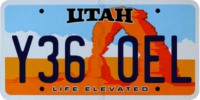 UT license plate Y360EL