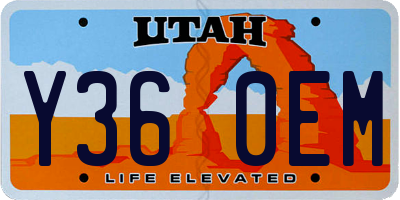 UT license plate Y360EM