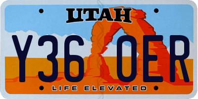 UT license plate Y360ER
