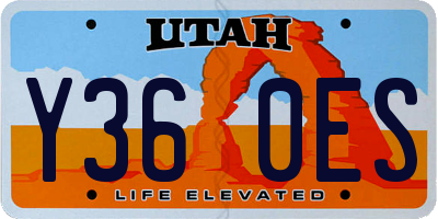 UT license plate Y360ES