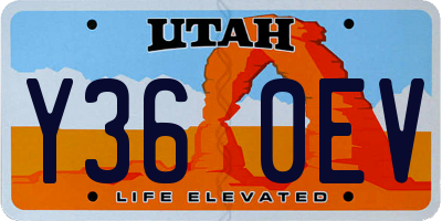 UT license plate Y360EV