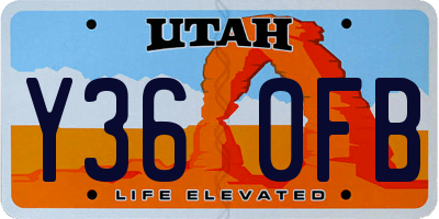 UT license plate Y360FB