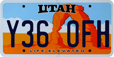 UT license plate Y360FH