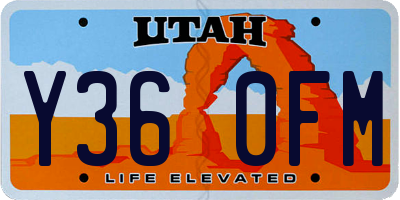 UT license plate Y360FM