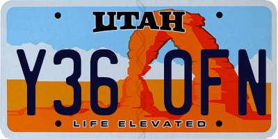 UT license plate Y360FN