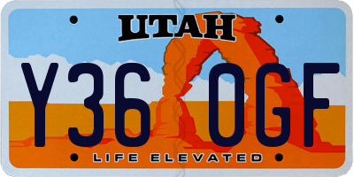 UT license plate Y360GF