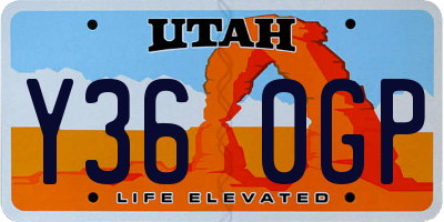 UT license plate Y360GP