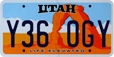 UT license plate Y360GY