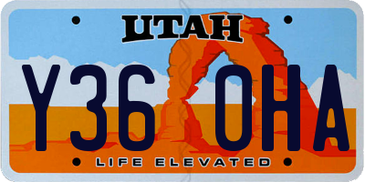 UT license plate Y360HA
