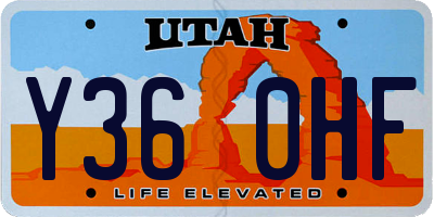 UT license plate Y360HF