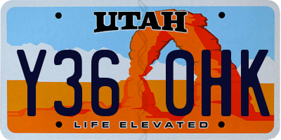 UT license plate Y360HK