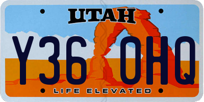 UT license plate Y360HQ