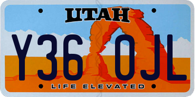 UT license plate Y360JL