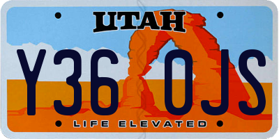 UT license plate Y360JS