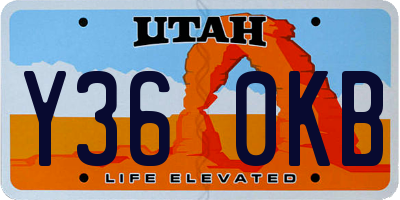 UT license plate Y360KB
