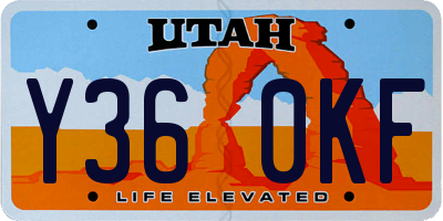 UT license plate Y360KF