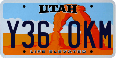 UT license plate Y360KM